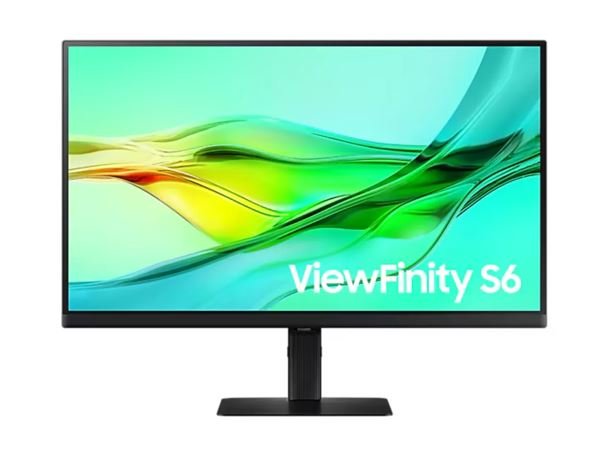 Samsung 23.8'/24' S6 ViewFinity 100Hz QHD IPS Monitor 2K 2560x1440 16:9 5ms Height Adjust Tilt Swivel Pivot DP1.4 HDMI USB-C HUB LAN HAS HDR10 VESA 3Y - Leader Electronics