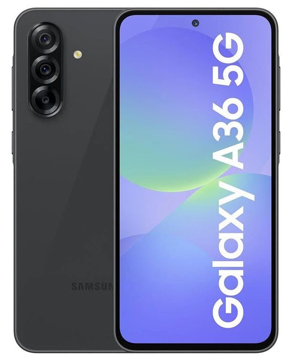 Samsung Galaxy A36 5G 128GB EE - Awesome Black *AU STOCK*, 6.7' , Super AMOLED, 120Hz, 6GB/128GB, 50MP/12MP, Single+ eSIM, 5000mAh, 3 Years Warranty - Leader Electronics