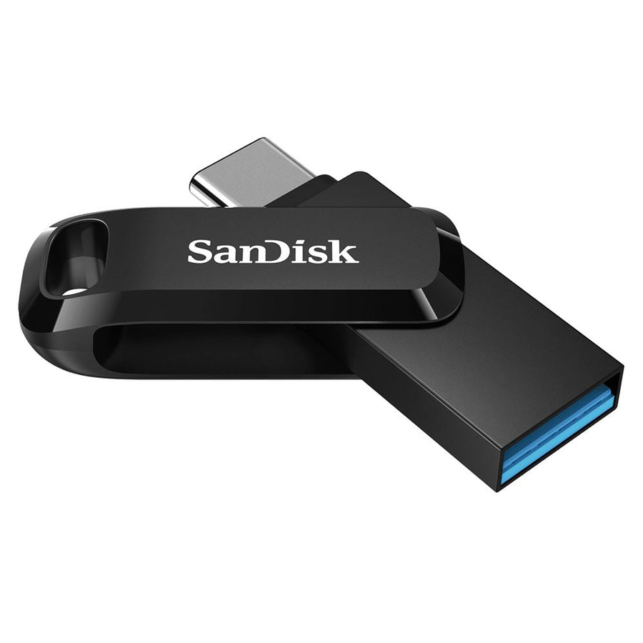 SanDisk 128GB Ultra Dual Drive Go 2-in-1 USB-C & USB-A Flash Drive Memory Stick 150MB/s USB3.1 Type-C Swivel for Android Smartphones Tablets Macs PCs - Leader Electronics
