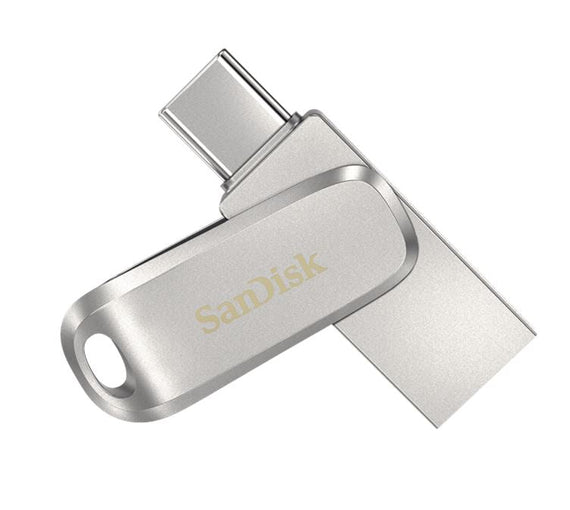 SanDisk 512GB Ultra Dual Drive Luxe USB-C & USB-A Flash Drive Memory Stick 150MB/s USB3.1 Type-C Swivel for Android Smartphones Tablets Macs PCs - Leader Electronics