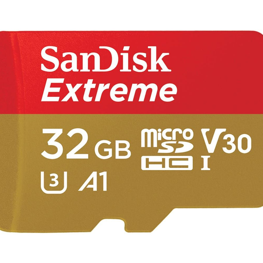 SanDisk Extreme 32GB microSD SDHC V30 U3 C10 A1 UHS-1 100MB/s R 60MB/s W 4x6 SD Adaptor Android Smartphone Action Camera Drones >16GB - Leader Electronics