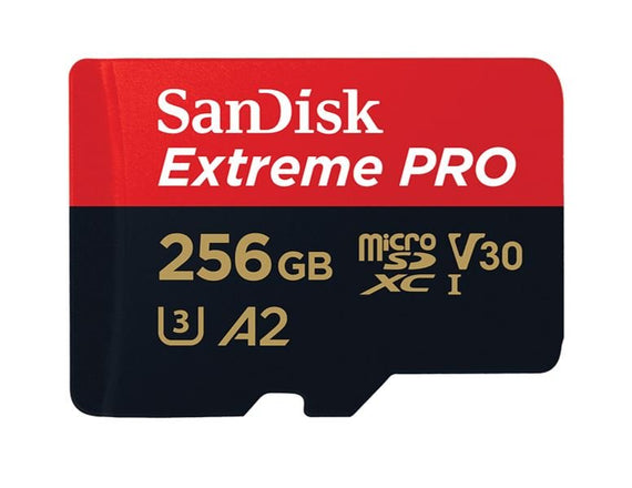 SanDisk Extreme Pro 256GB microSD SDXC SDXC UHS-I 200MB/s 140MB/s V30 U3 A2 4K UHD Shock temperature water & X-ray proof with SD Adaptor - Leader Electronics