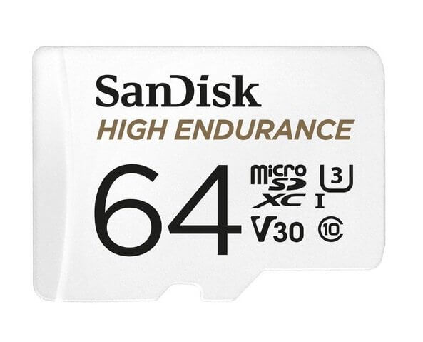 SanDisk High Endurance 64GB microSD 100MB/s 40MB/s 5K hrs 4K UHD C10 U3 V30 -40°C to 85°C Heat Freeze Shock Temperature Water X-ray Proof SD Adapter - Leader Electronics