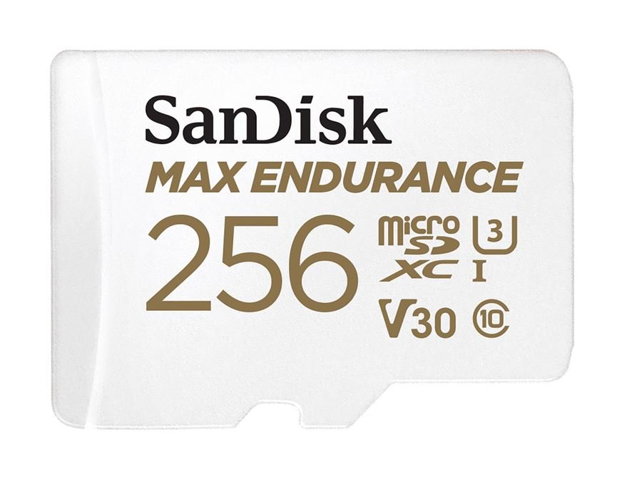 SanDisk Max Endurance 256GB microSD 100MB/s 40MB/s 20K hrs 4K UHD C10 U3 V30 -40°C to 85°C Heat Freeze Shock Temperature Water X-ray Proof SD Adapter - Leader Electronics