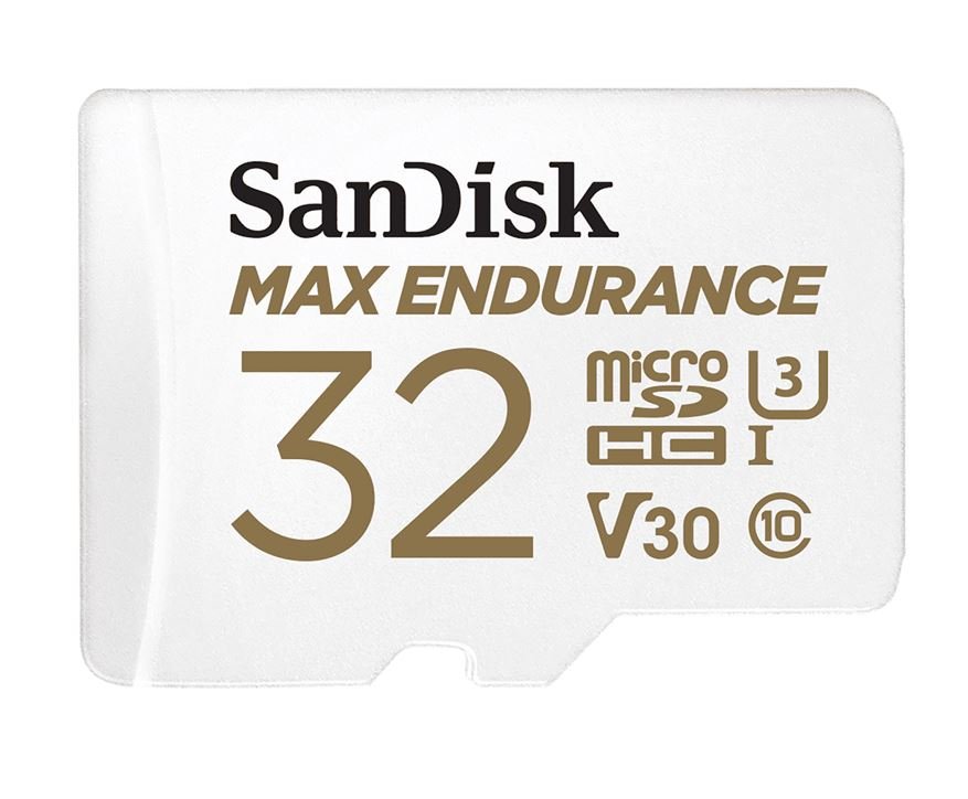 SanDisk Max Endurance 32GB microSD 100MB/s 40MB/s 20K hrs 4K UHD C10 U3 V30 -40°C to 85°C Heat Freeze Shock Temperature Water X-ray Proof SD Adapter - Leader Electronics