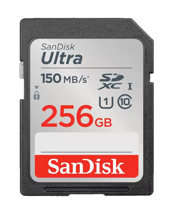 SanDisk Ultra 256GB SDHC SDXC UHS-I Memory Card 150MB/s Full HD Class 10 Speed Shock Proof Temperature Proof Water Proof X-ray Proof Digital Camera - Leader Electronics