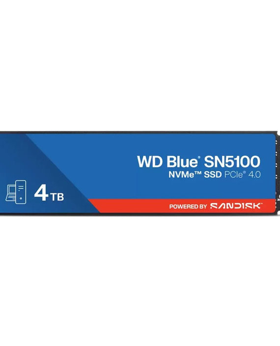 Sandisk WD Blue SN5100 NVMe™ SSD - 4TB, M.2 2280, PCIe Gen4, Read 6900MB/s, Write 6700MB/s, 900K/1100K IOPS, TBW 1200, 5yr Warranty - Leader Electronics