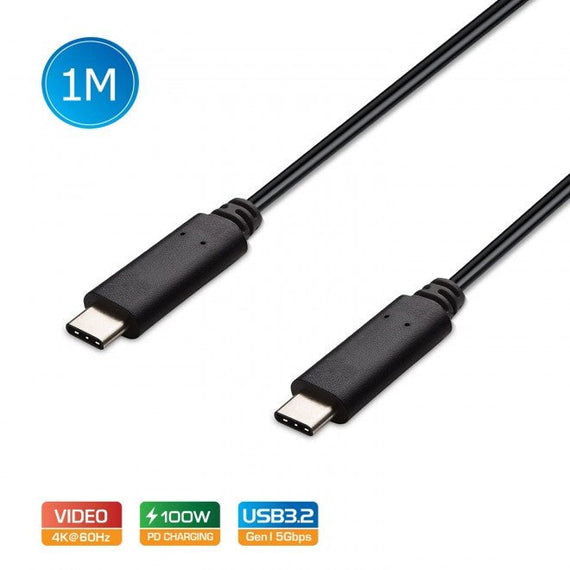 Simplecom CA512 USB-C to USB-C Cable USB 3.2 Gen2 10Gbps 5A 100W PD 4K@60Hz 1M - Leader Electronics