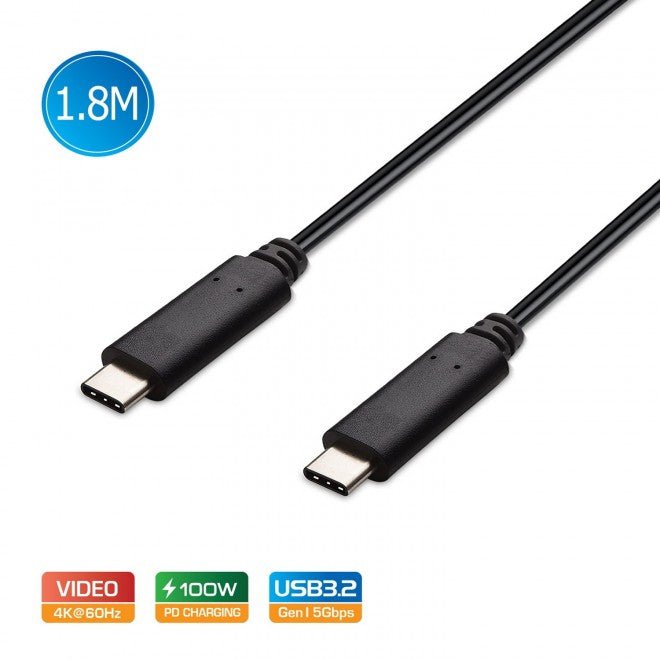 Simplecom CA519 USB-C to USB-C Cable USB 3.2 Gen1 5A 100W PD 4K@60Hz 1.8M - Leader Electronics