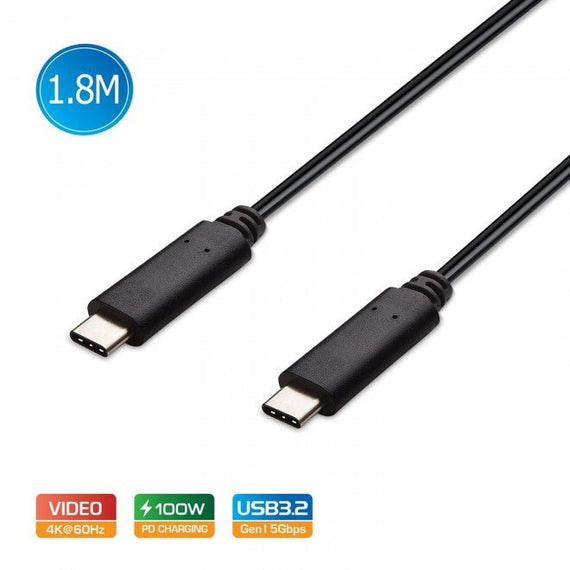 Simplecom CA519 USB-C to USB-C Cable USB 3.2 Gen1 5A 100W PD 4K@60Hz 1.8M - Leader Electronics