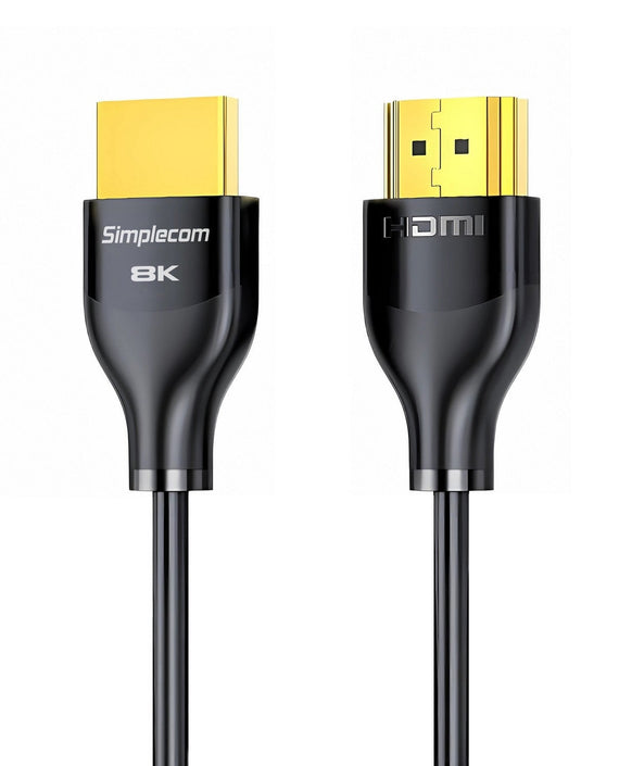 Simplecom CAH510 Ultra High Speed HDMI 2.1 Cable 48Gbps 8K@60Hz Slim Flexible 1M - Leader Electronics