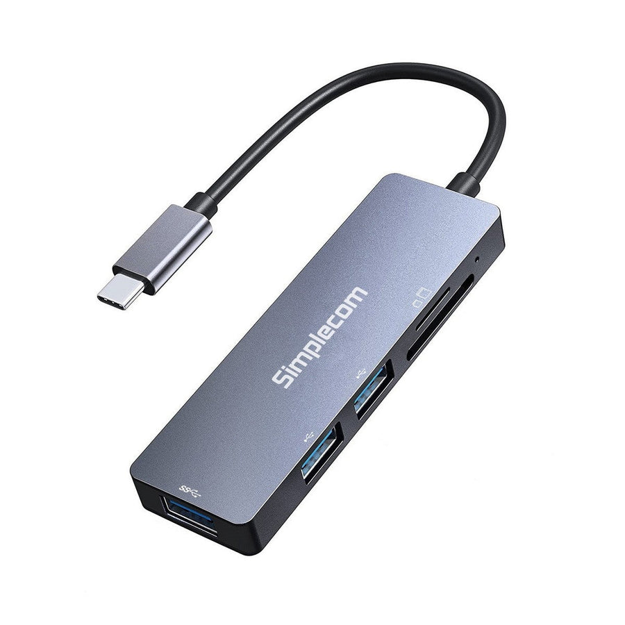 Simplecom CH255 USB-C 5-in-1 Multiport Adapter 3-Port USB-A Hub with SD MicroSD Card Reader - Leader Electronics