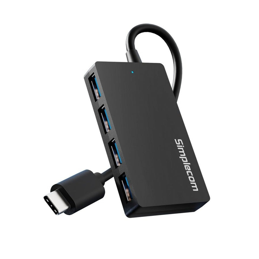 Simplecom CH352 USB-A to 4xPort SuperSpeed USB 3.2 Gen1, 5Gbps, plug & play, bus-powered, ABS, 76×41×11mm, 35g, 15cm cable, Win/macOS/Linux compatible - Leader Electronics