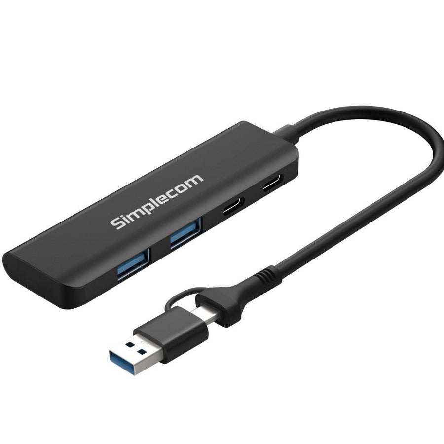 Simplecom CH385 SuperSpeed USB-A and USB-C 4-Port Combo Hub USB 3.2 Gen 1 (2x USB-A and 2x USB-C Ports) - Leader Electronics
