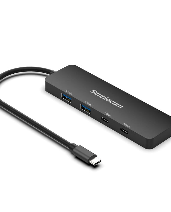 Simplecom CH392 USB 3.2 Gen2 USB-C 4-Port 10Gbps Hub (2x USB-A and 2x USB-C) - Leader Electronics