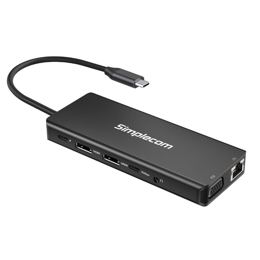 Simplecom CHN613 USB-C 13-in-1 Multiport Docking Station Dual HDMI + VGA Triple Display USB 3.2 Gen 2 10Gbps - Leader Electronics