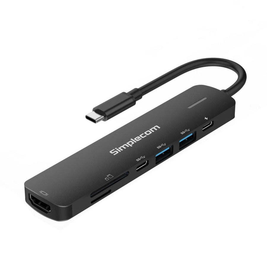 Simplecom CHT570 USB-C SuperSpeed 7-in-1 Multiport Hub Adapter HDMI 2.0 Docking Station - Leader Electronics