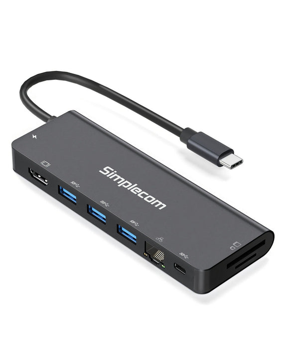 Simplecom CHT590 USB-C SuperSpeed 9-in-1 Multiport Docking Station HDMI 2.0 - Leader Electronics