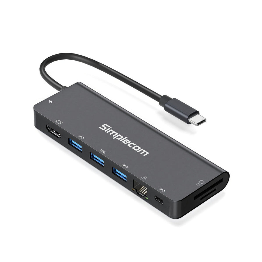 Simplecom CHT590 USB-C SuperSpeed 9-in-1 Multiport Docking Station HDMI 2.0 - Leader Electronics