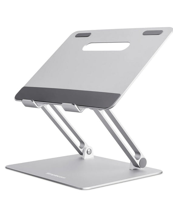 Simplecom CL520 Adjustable Aluminium Ergonomic Riser Stand for Laptop MacBook, Adj 15cm, Tilt, 10'-17', 4kg, 0.9kg, Airflow, Anti-slip, Silver. - Leader Electronics
