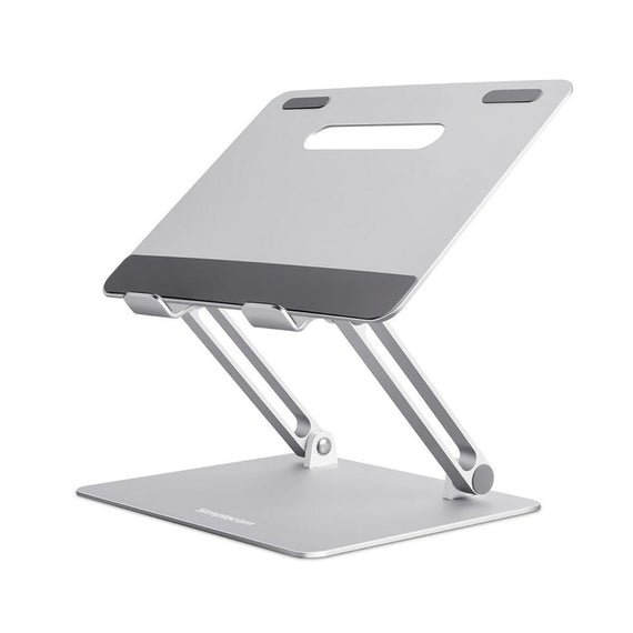 Simplecom CL520 Adjustable Aluminium Ergonomic Riser Stand for Laptop MacBook, Adj 15cm, Tilt, 10'-17', 4kg, 0.9kg, Airflow, Anti-slip, Silver. - Leader Electronics