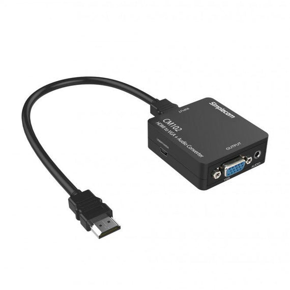 Simplecom CM102 HDMI to VGA + Audio 3.5mm Stereo Converter - Leader Electronics