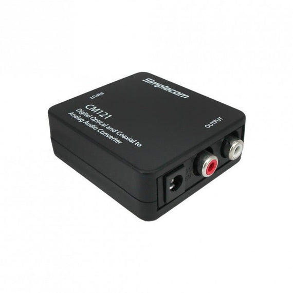 Simplecom CM121 Digital Optical Toslink and Coaxial to Analog RCA Audio Converter - Leader Electronics