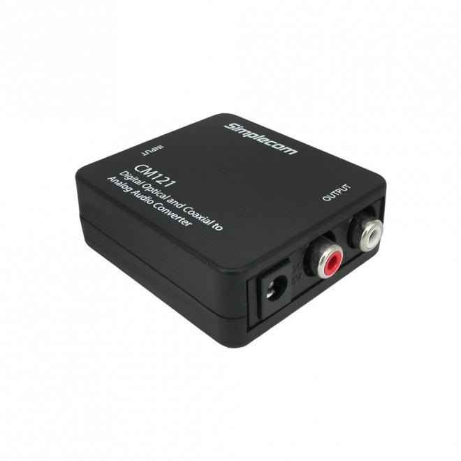 Simplecom CM121 Digital Optical Toslink and Coaxial to Analog RCA Audio Converter - Leader Electronics