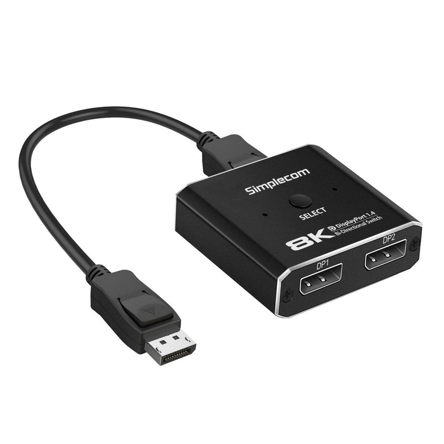 Simplecom CM202 Bi-Directional 2 Way DisplayPort Switch Selector DP 1.4 8K - Leader Electronics