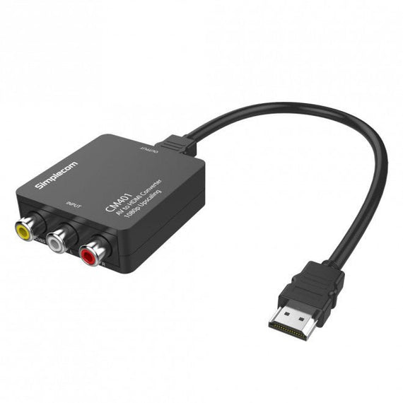 Simplecom CM401 Composite AV CVBS 3RCA to HDMI Video Converter 1080p Upscaling - Leader Electronics