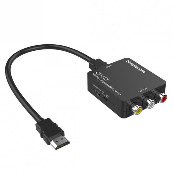 Simplecom CM413 HDMI to Composite AV CVBS 3RCA Video Converter 1080p Downscaling - Leader Electronics
