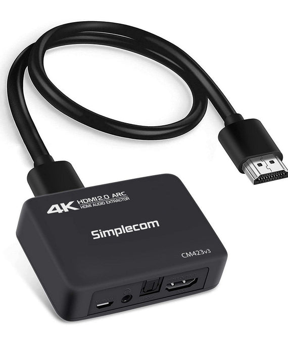 Simplecom CM423v3 HDMI 2.0 Audio Extractor Optical SPDIF + 3.5mm Stereo with ARC 4K@60Hz - Leader Electronics