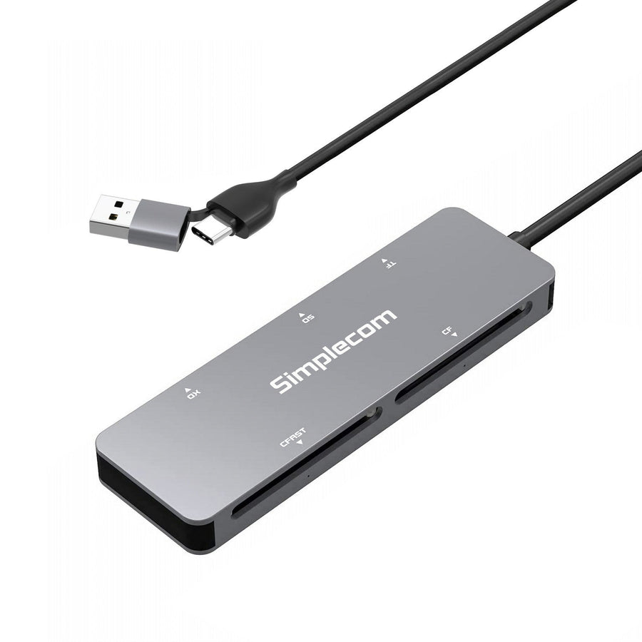 Simplecom CR407 5-Slot SuperSpeed USB 3.0 and USB-C to CFast/CF/XD/SD/MicroSD Card Reader - Leader Electronics