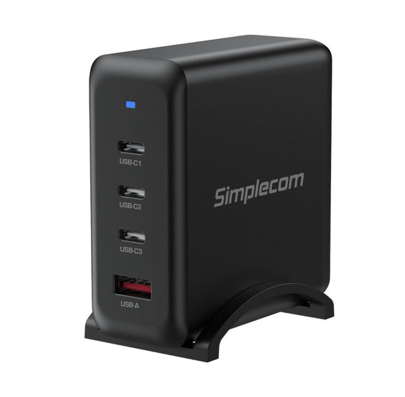Simplecom CU400 4-Port PD 100W GaN Fast Charger 3xUSB-C + USB-A for Phone Tablet Laptop - Leader Electronics