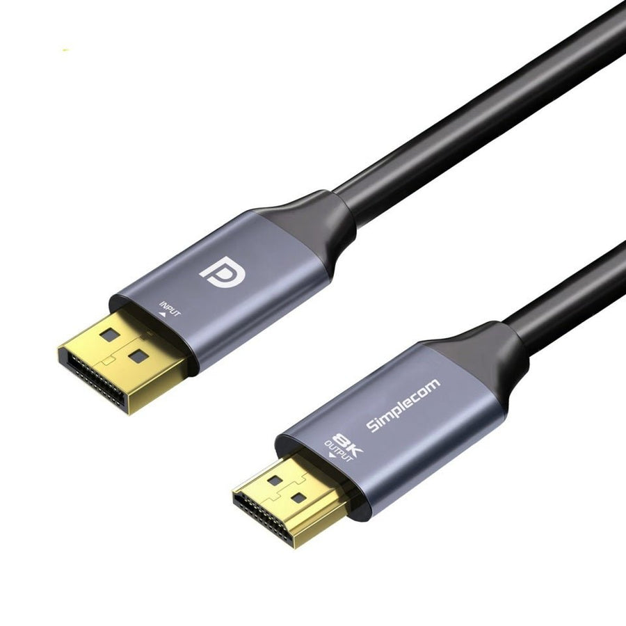 Simplecom DA218 Active DisplayPort 1.4 to HDMI 2.1 Cable 1.8M HDR 8K@60Hz - Leader Electronics