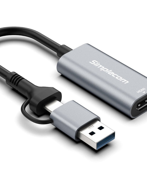 Simplecom DA306C USB 3.0 and USB-C to HDMI Video Card Adapter Full HD 1080p - Leader Electronics