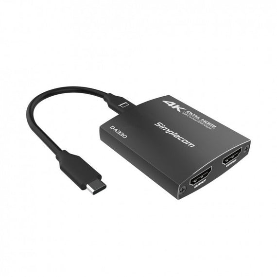 Simplecom DA330 USB-C to Dual HDMI MST Adapter 4K@60Hz with PD and Audio Out - Leader Electronics