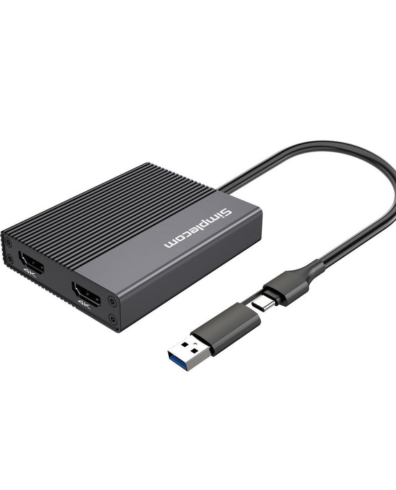 Simplecom DA369 USB 3.0 or USB-C to Dual 4K HDMI 2.0 Display Adapter for 2x 4K@60Hz Extended Screens - Leader Electronics