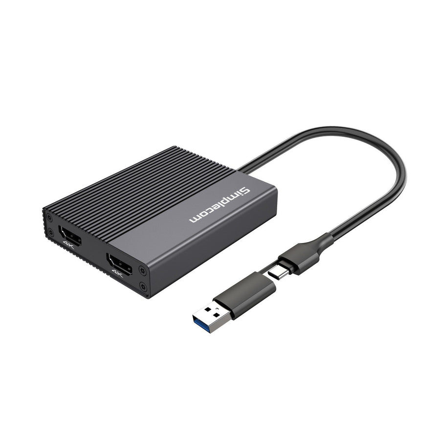 Simplecom DA369 USB 3.0 or USB-C to Dual 4K HDMI 2.0 Display Adapter for 2x 4K@60Hz Extended Screens - Leader Electronics