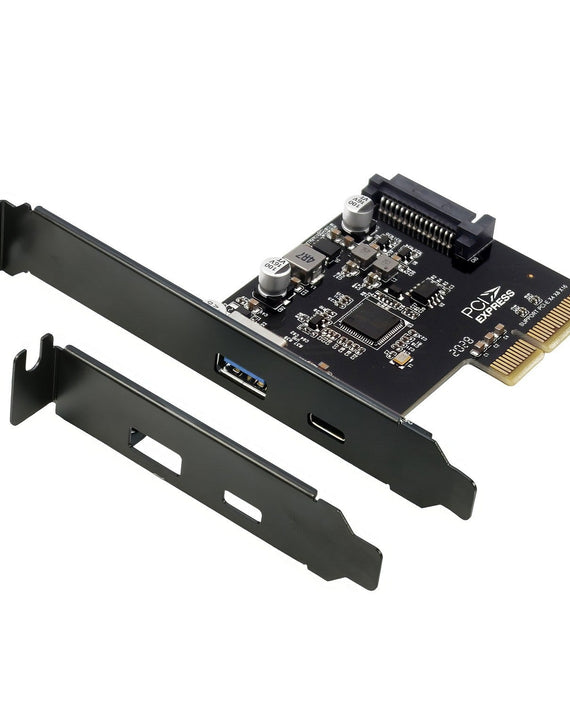 Simplecom EC312v2 PCIe x4 to 2-Port USB 3.2 Gen II 10Gbps USB-C and USB-A Expansion Card - Leader Electronics