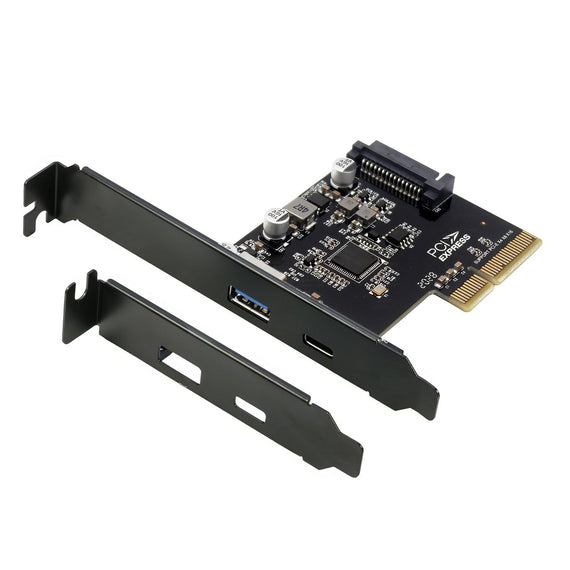 Simplecom EC312v2 PCIe x4 to 2-Port USB 3.2 Gen II 10Gbps USB-C and USB-A Expansion Card - Leader Electronics