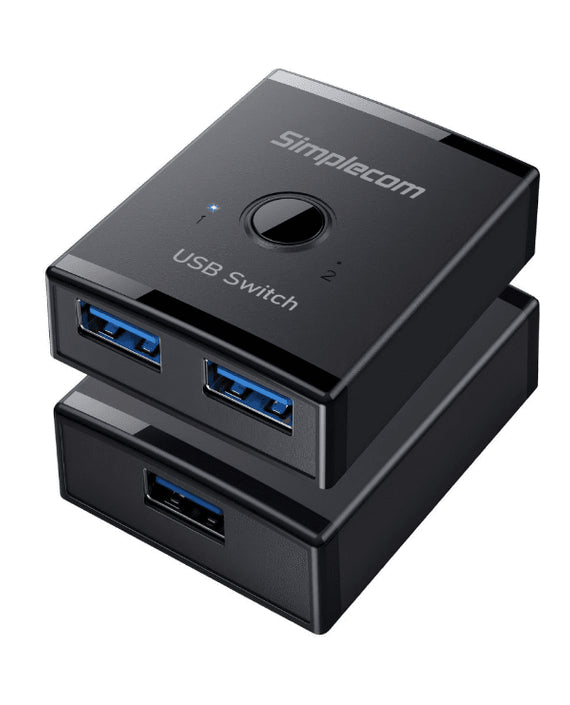 Simplecom KM125 Bi-Directional 2-Way USB 3.0 Switch 1 In 2 Out (2 In 1 Out) 5Gbps Ideal for sharing USB device between 2 computers - Leader Electronics