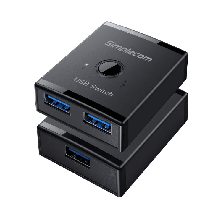 Simplecom KM125 Bi-Directional 2-Way USB 3.0 Switch 1 In 2 Out (2 In 1 Out) 5Gbps Ideal for sharing USB device between 2 computers - Leader Electronics