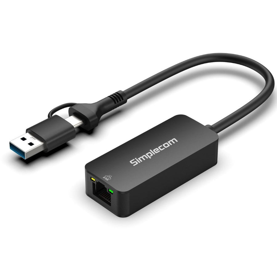 Simplecom NU405C SuperSpeed USB-C and USB-A to 2.5G Ethernet Network Adapter 2.5Gbps LAN - Leader Electronics