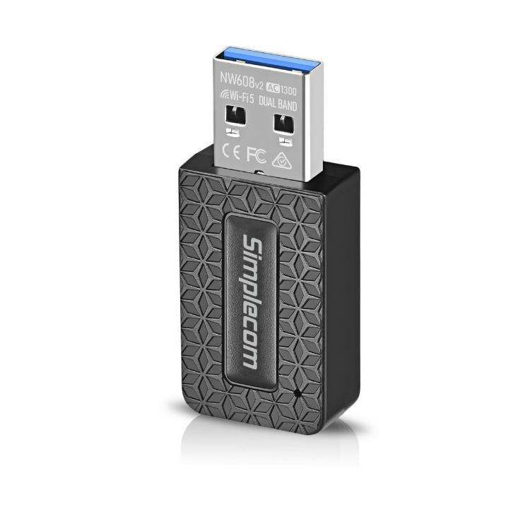 Simplecom NW608v2 WiFi 5 AC1300 Dual-Band USB 3.0 Wireless Adapter - Leader Electronics