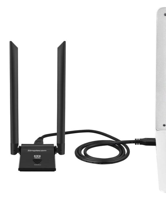 Simplecom NW628v2 AX1800 Dual Band WiFi 6 USB Adapter with 2x 5dBi High Gain Antennas - Leader Electronics