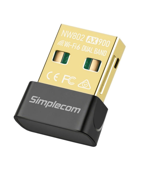 Simplecom NW802 AX900 Dual Band Wi-Fi 6 USB Wireless Nano Adapter - Leader Electronics