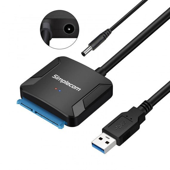 Simplecom SA236 USB 3.0 to SATA Adapter Cable Converter with Power Supply for 2.5' & 3.5' HDD SSD - Leader Electronics
