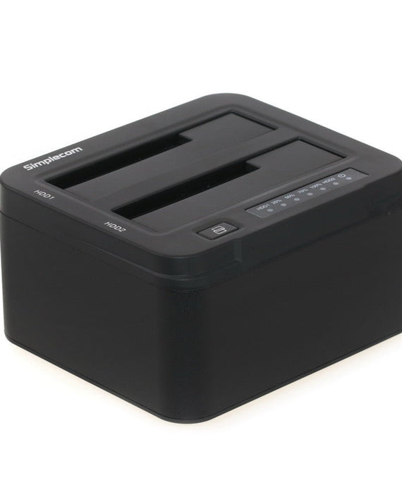 Simplecom SD322 Dual Bay USB 3.0 Aluminium Docking Station for 2.5' and 3.5' SATA HDD Black - Leader Electronics