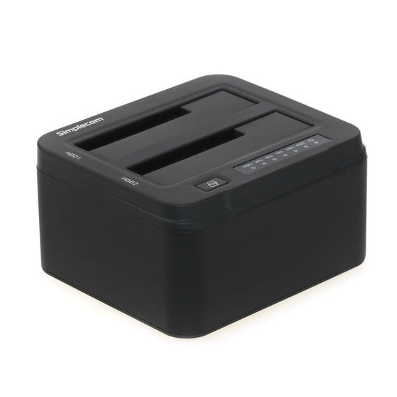 Simplecom SD322 Dual Bay USB 3.0 Aluminium Docking Station for 2.5' and 3.5' SATA HDD Black - Leader Electronics